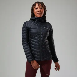 Berghaus Tephra 2.0 Kapuzen-Isolierjacke für Damen Schwarz-Damen Isolierend