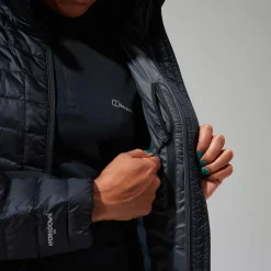 Berghaus Tephra 2.0 Kapuzen-Isolierjacke für Damen Schwarz-Damen Isolierend