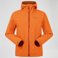 Berghaus Wasserdichte Arnaby Herren-Kapuzenjacke - Orange-Herren Wasserdicht | Herren Leichte