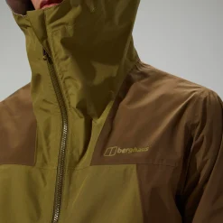 Berghaus Wasserdichte Deluge Pro 3.0 Herren-Jacke - Grün/Braun-Herren Wasserdicht