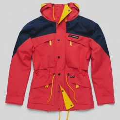 Berghaus Wasserdichte Mera Peak 2000 Unisex-Jacke - Rot/Blau-Damen Wasserdicht | Wasserdicht