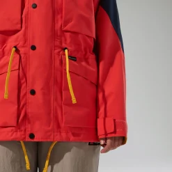 Berghaus Wasserdichte Mera Peak 2000 Unisex-Jacke - Rot/Blau-Damen Wasserdicht | Wasserdicht