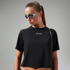 Berghaus Wayside Boxy Funktions-T-Shirt für Damen Schwarz-Damen Baselayer